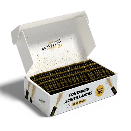 120 Sparkling fountains at 0,45€ excl. tax/piece