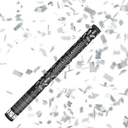 Confetti cannons 80 CM Silver
