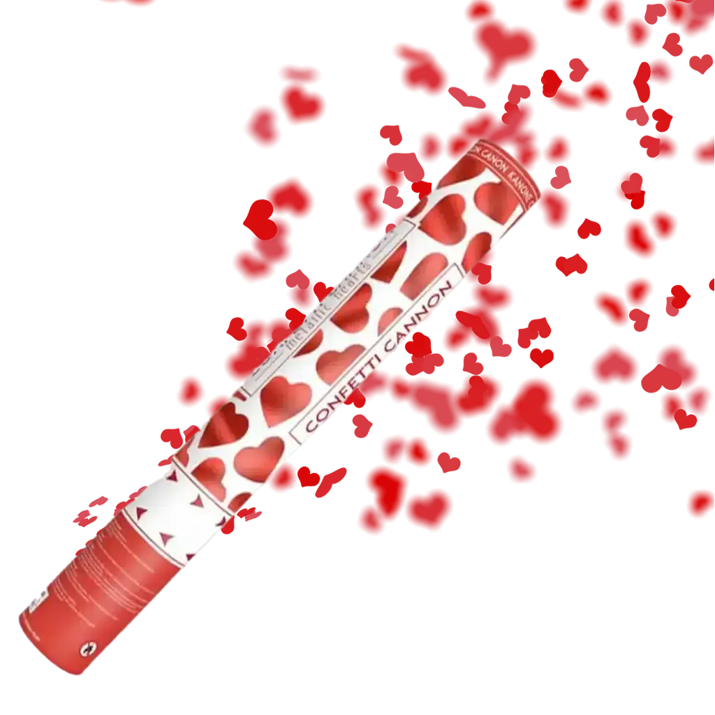 Confetti gun 40cm red heart