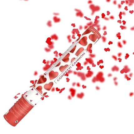 Confetti gun 40cm red heart