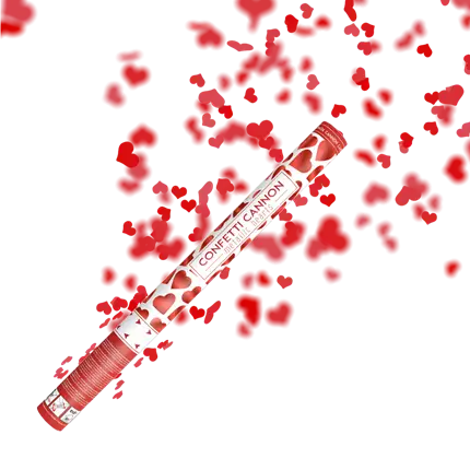 Confetti cannons 60cm red heart