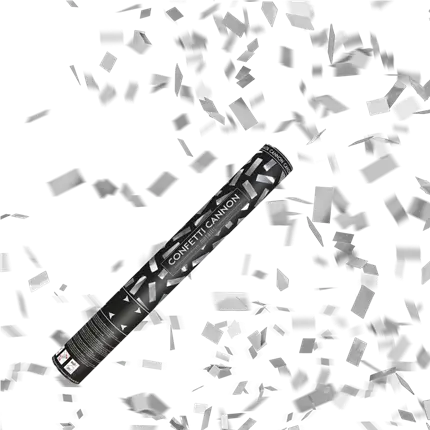 Confetti cannons 40cm silver