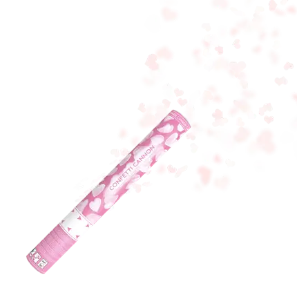 40cm white heart confetti cannons