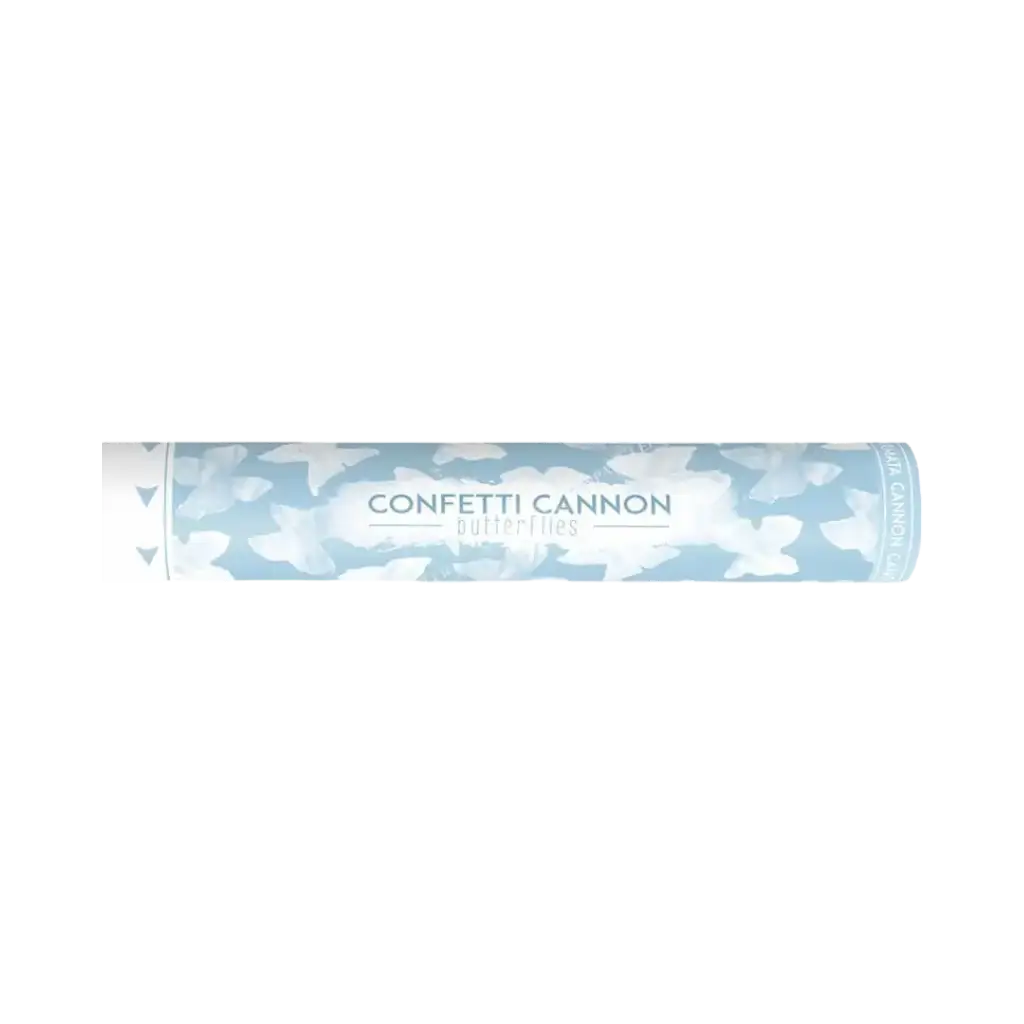 Confetti cannons 60 CM White butterflies
