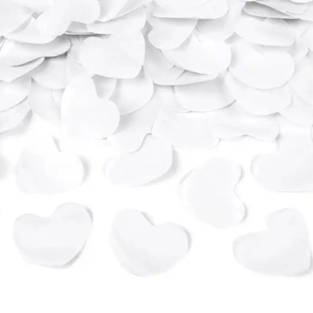 Confetti cannons 80 CM white hearts
