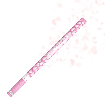Confetti cannons 80 CM white hearts