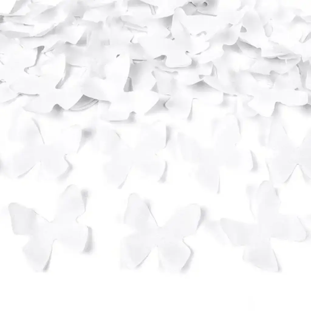 Confetti cannons 80 CM White butterflies
