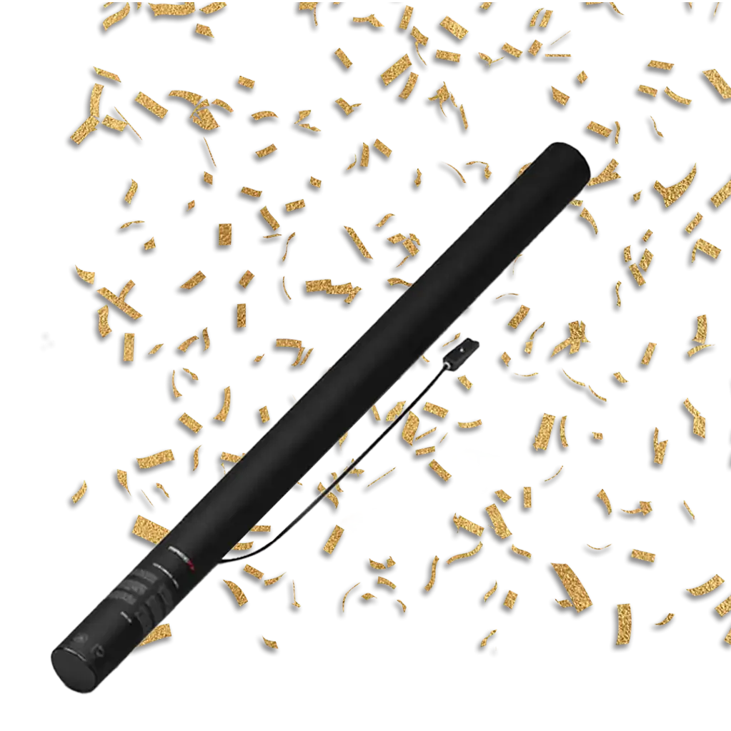 Electric confetti gun gold / Gold 80 cm