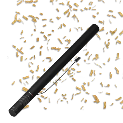 Electric confetti gun gold / Gold 80 cm