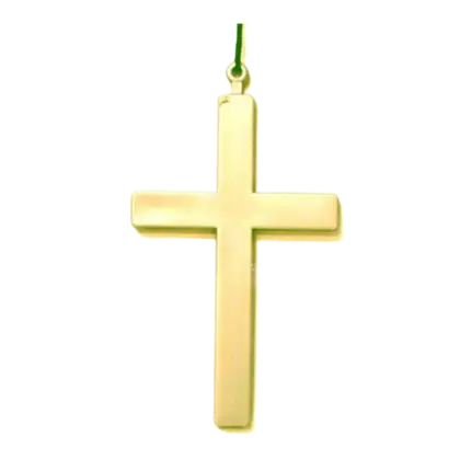 Necklace plastic cross gold 22cm