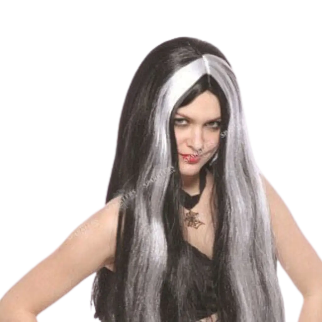 Black and white witch wig