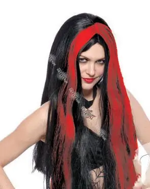 Black and red witch wig
