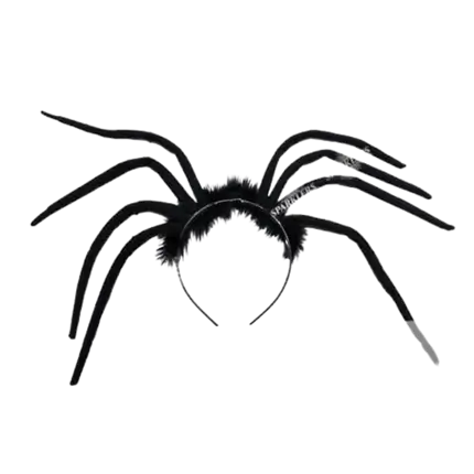 Black spider headband with fur