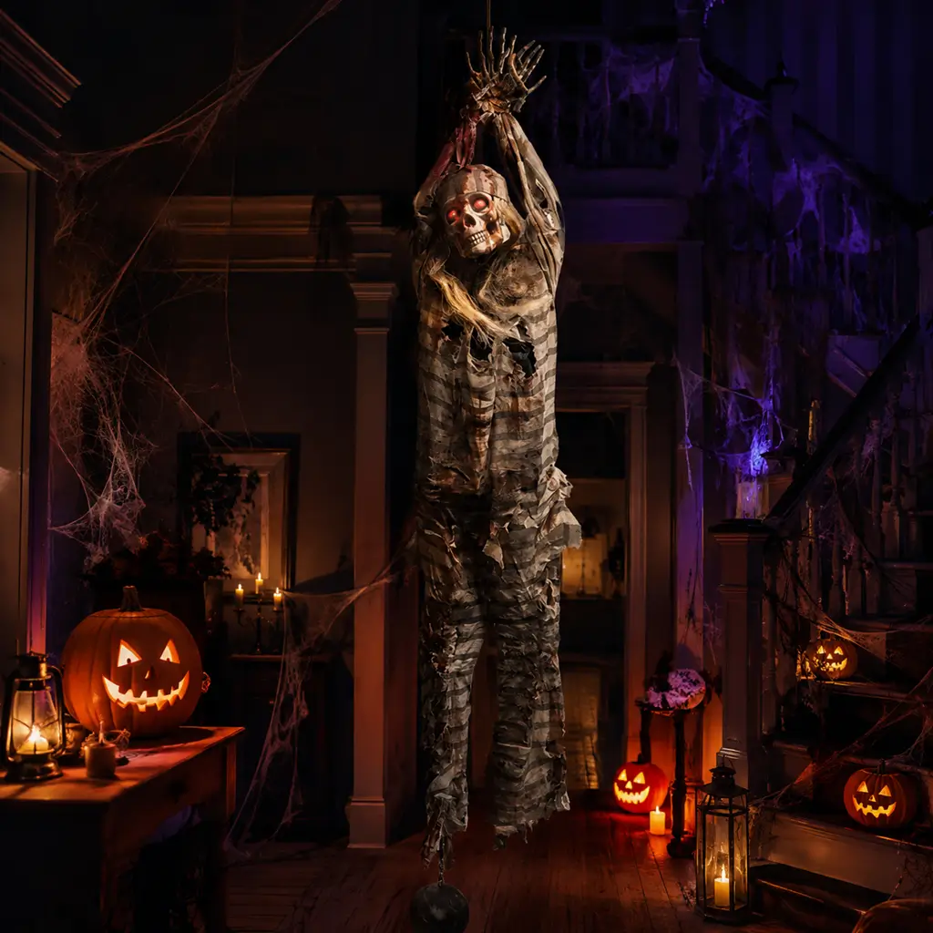 Skeleton light fixture with ball 210cm