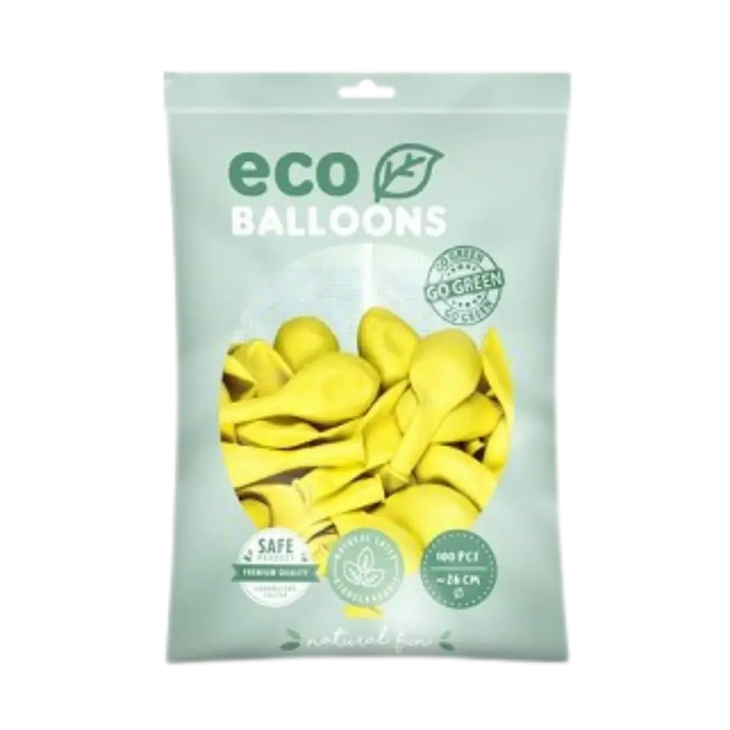 Pack of 100 Yellow Biodegradable Balloons