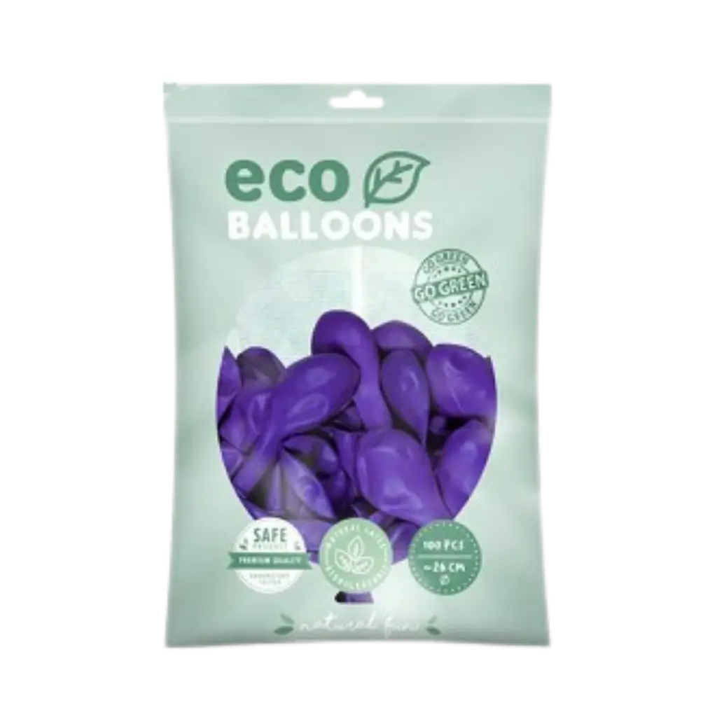 Pack of 100 Purple Biodegradable Balloons