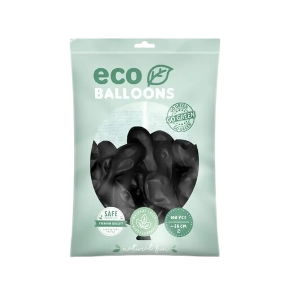 Pack of 100 Black Biodegradable Balloons