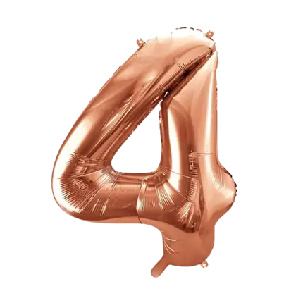 Birthday balloon number 4 Rose gold 86cm