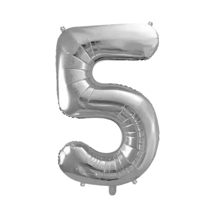 Birthday balloon number 5 Silver 86cm