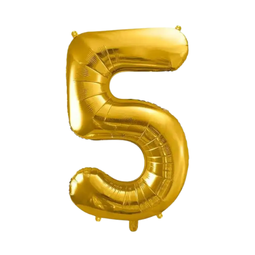 Balloon number 5 Gold 86cm