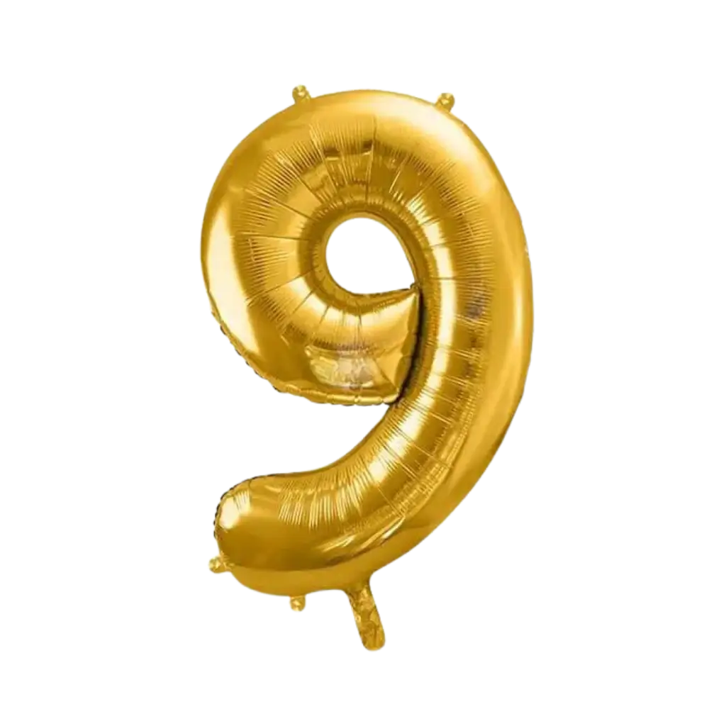 Balloon number 9 Gold 86cm