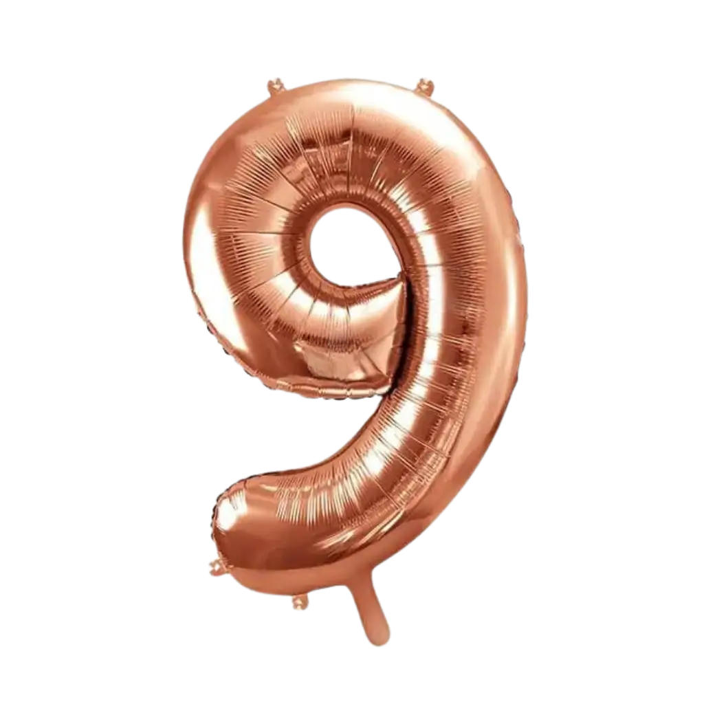 Birthday balloon number 9 rose gold 86cm
