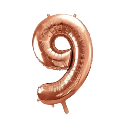 Birthday balloon number 9 rose gold 86cm