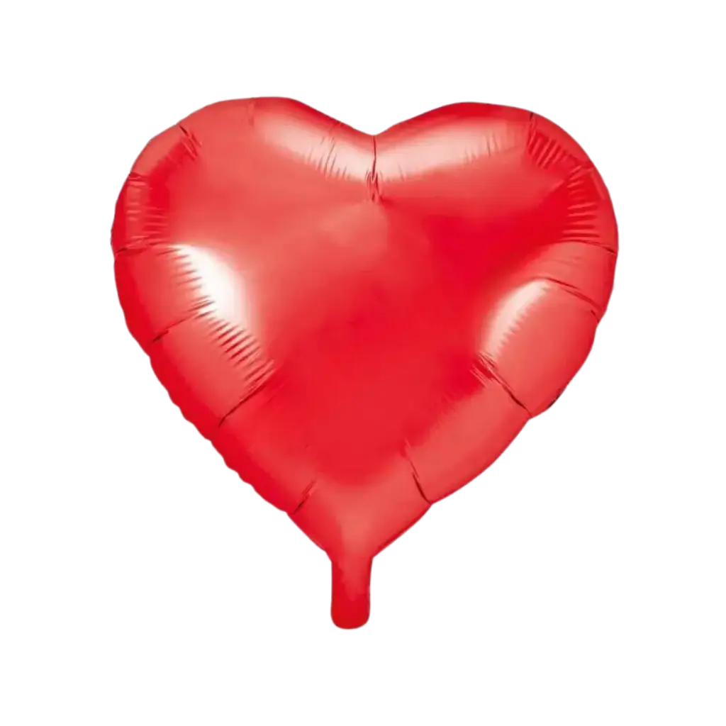 Red metallic heart balloon 61cm