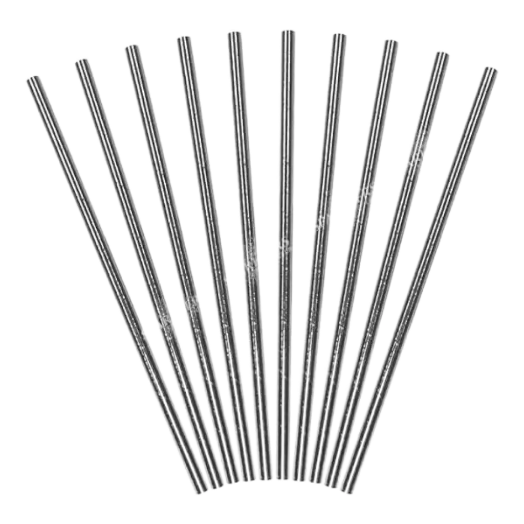 100 Silver paper straws