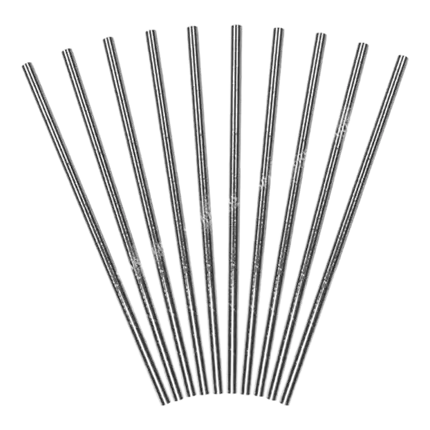 100 Silver paper straws
