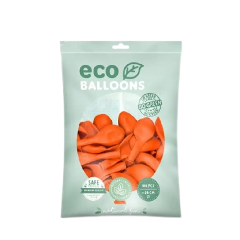 Pack of 100 Orange Biodegradable Balloons