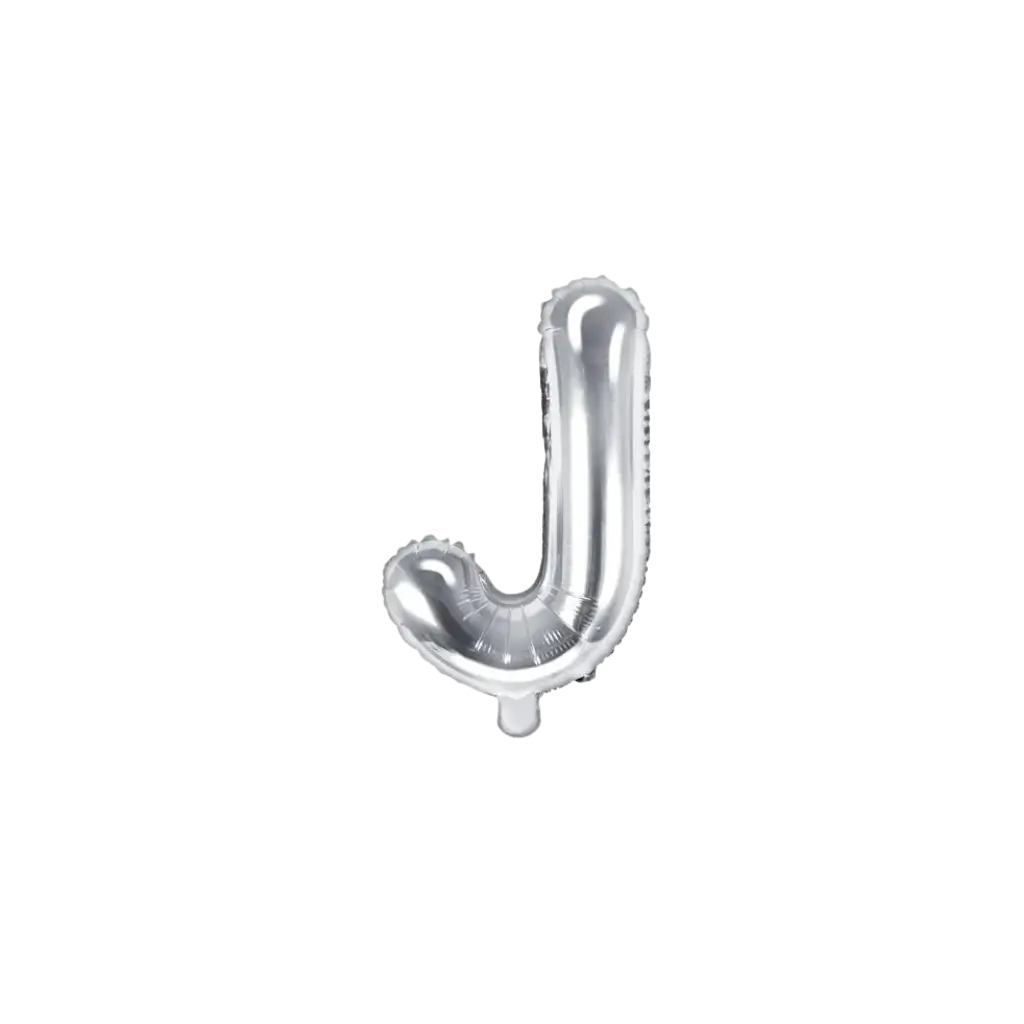 Balloon letter J silver - 35cm