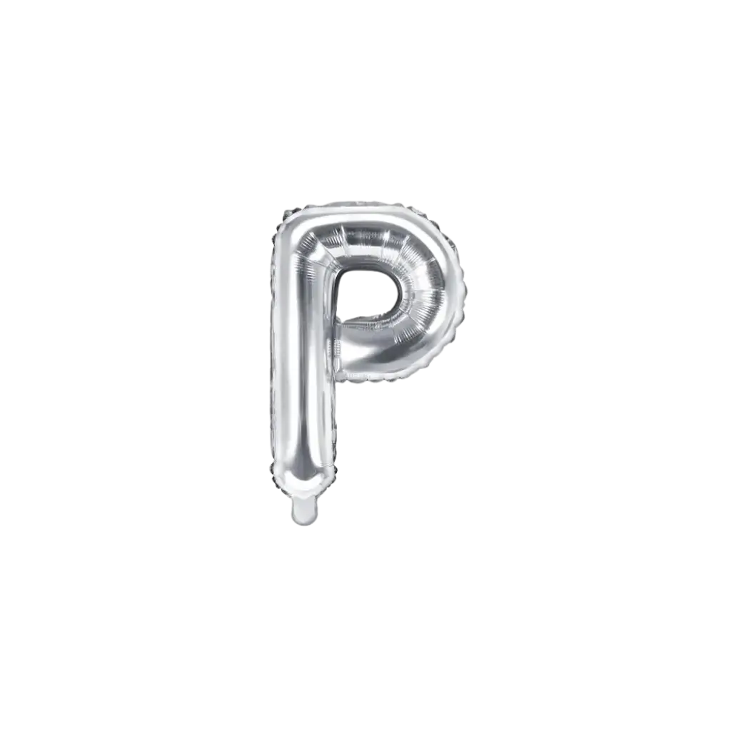 Balloon letter P silver - 35cm