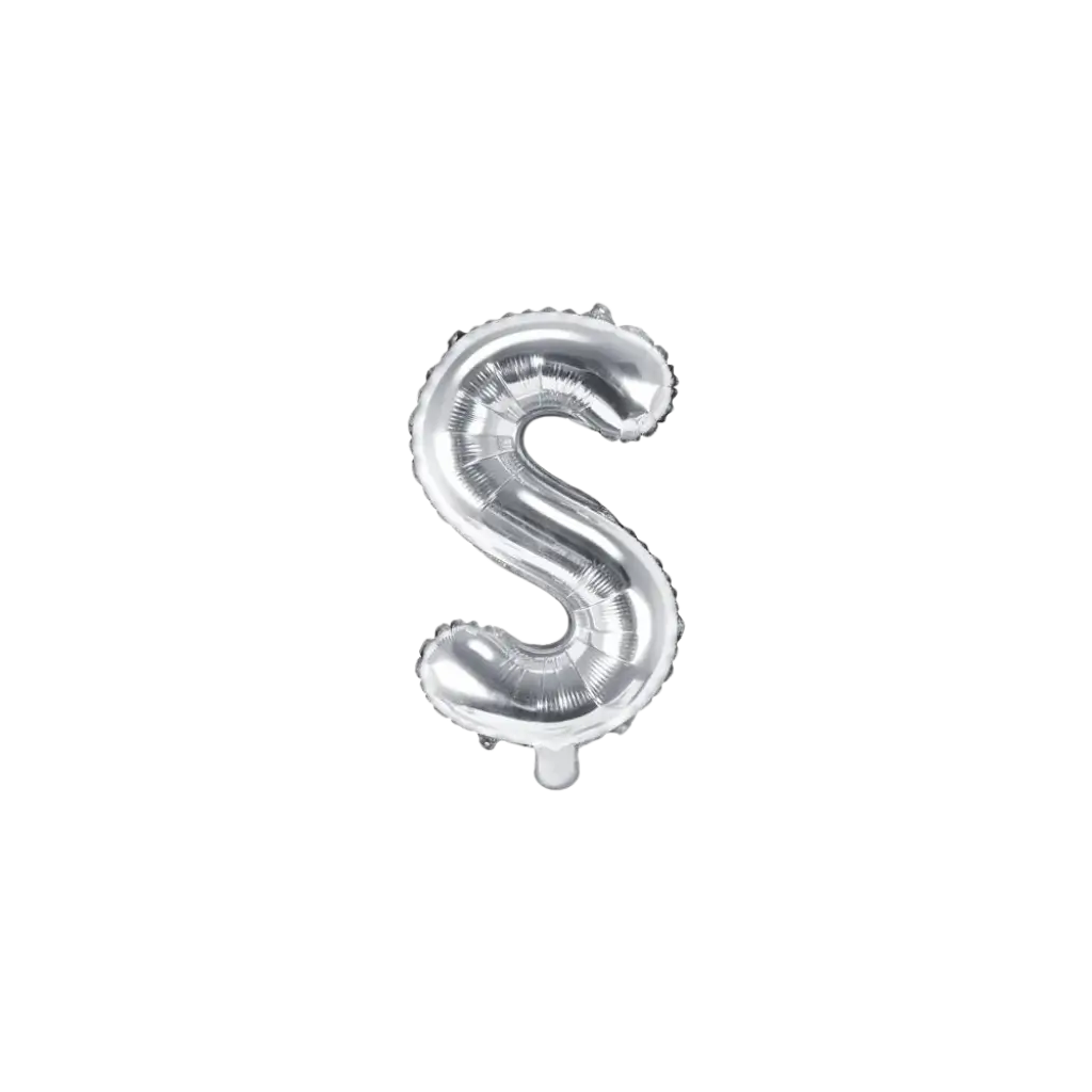 Balloon letter S silver - 35cm