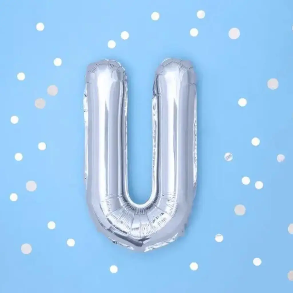 Balloon Letter U silver - 35cm