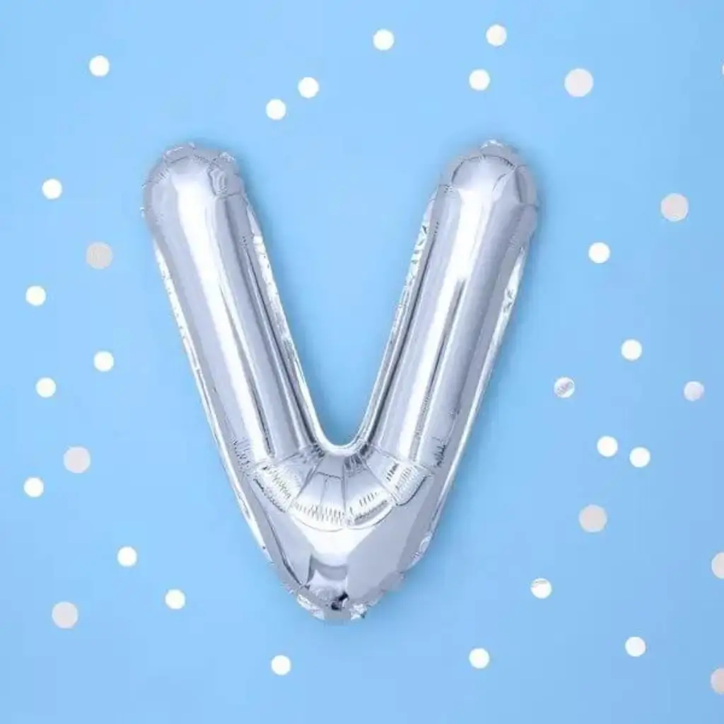 Balloon Letter V silver - 35cm