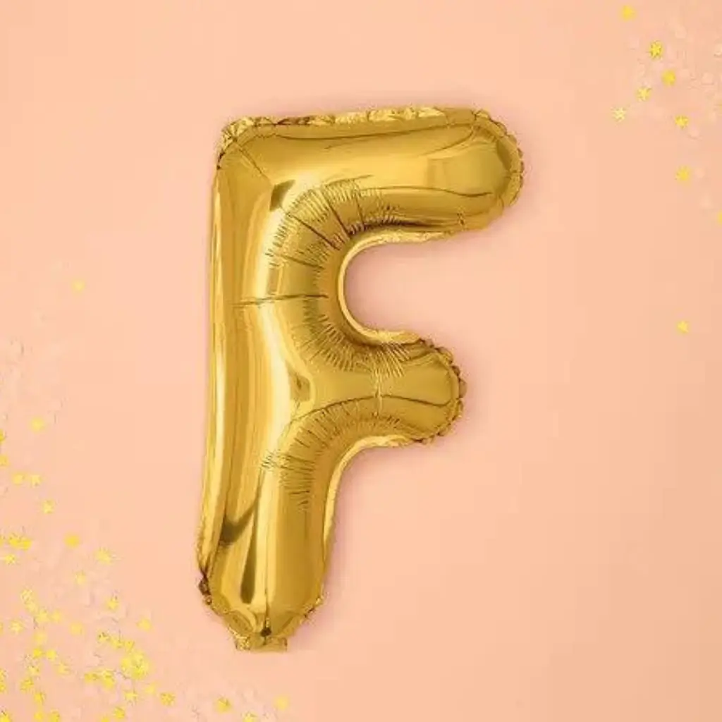 Balloon Letter F Gold - 35cm