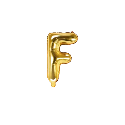 Balloon Letter F Gold - 35cm