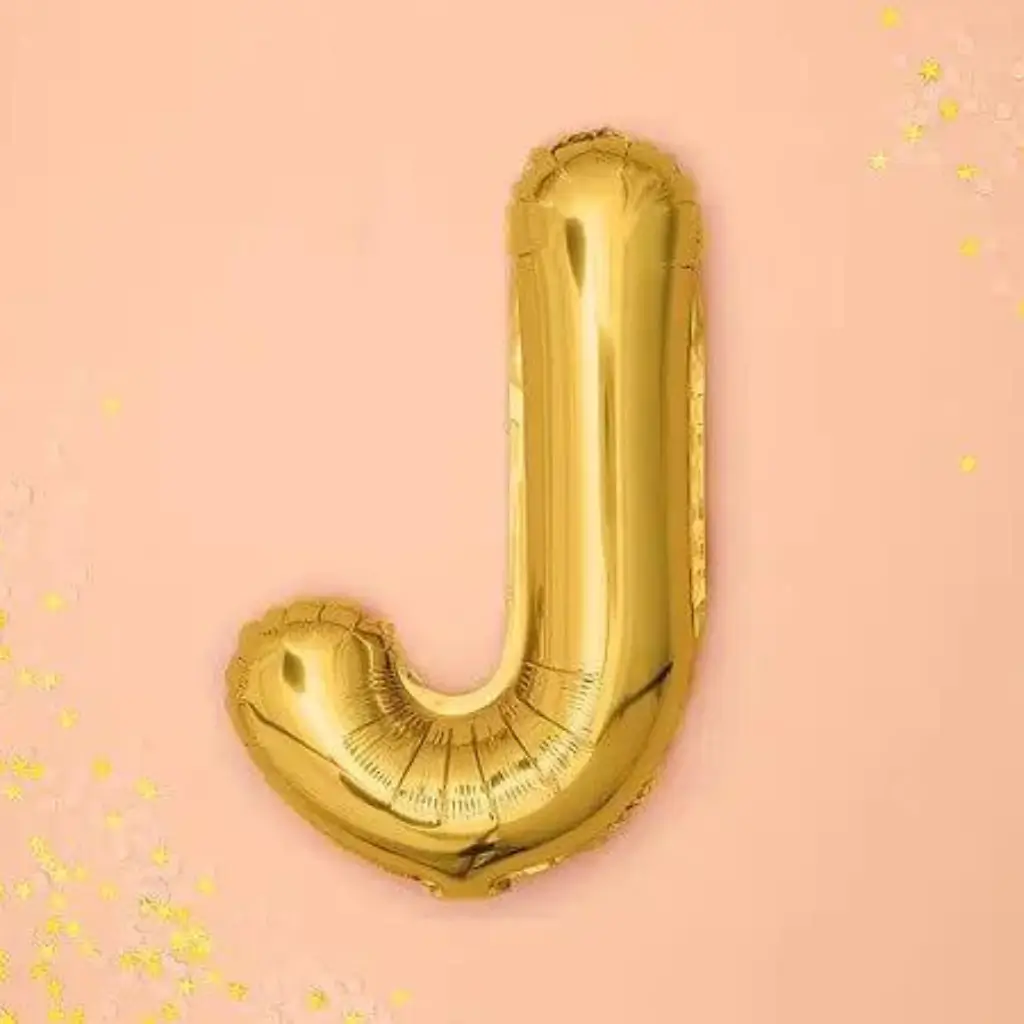 Balloon Letter J Gold - 35cm