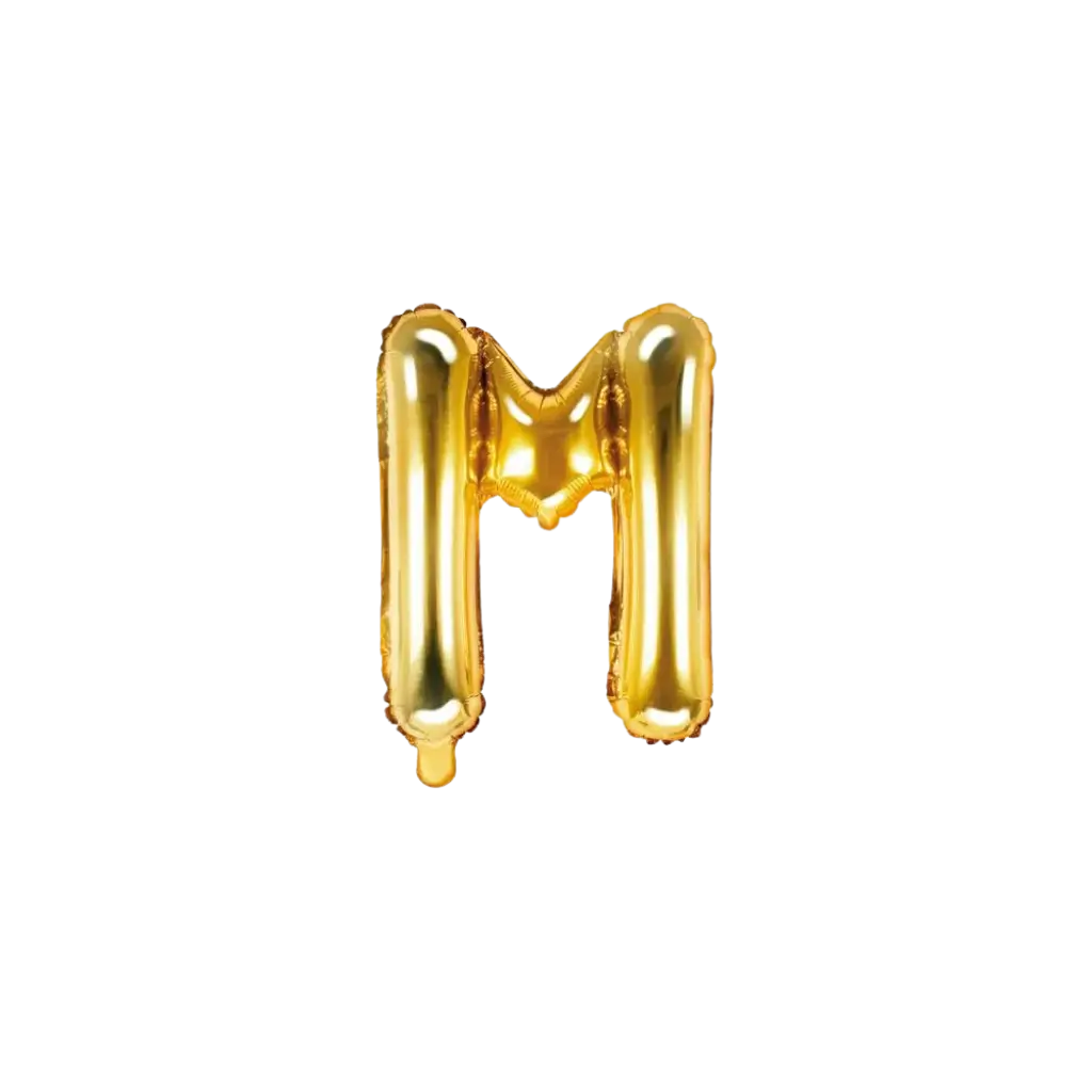 Balloon Letter M Gold - 35cm