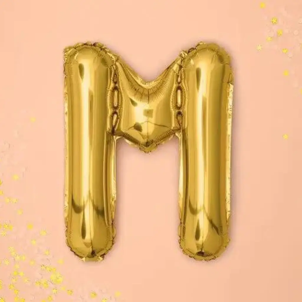Balloon Letter M Gold - 35cm