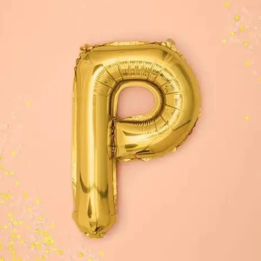 Balloon Letter P Gold - 35cm