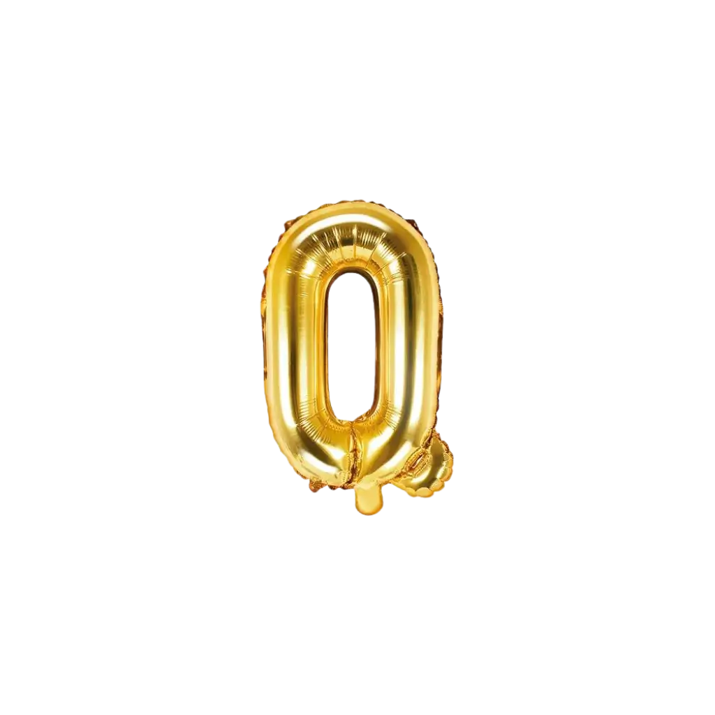 Balloon Letter Q Gold - 35cm