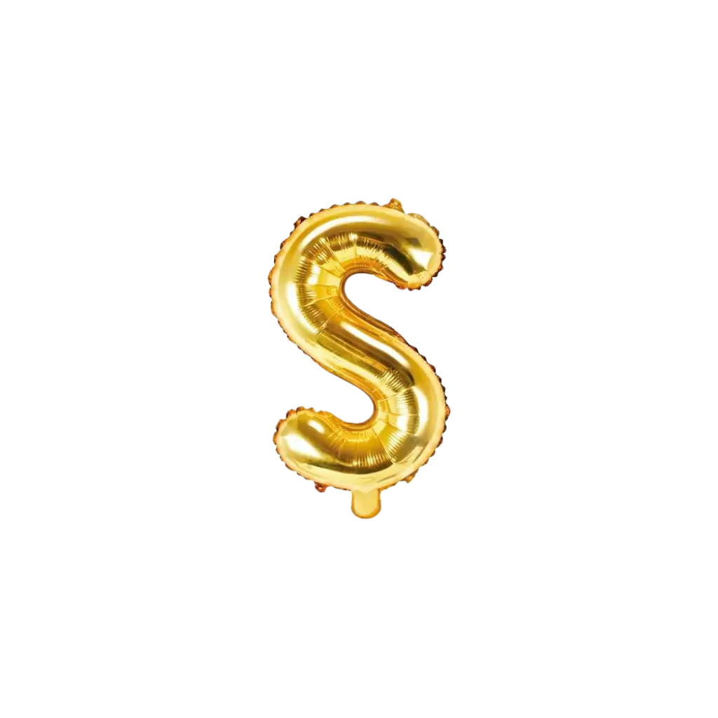 Balloon Letter S Gold - 35cm