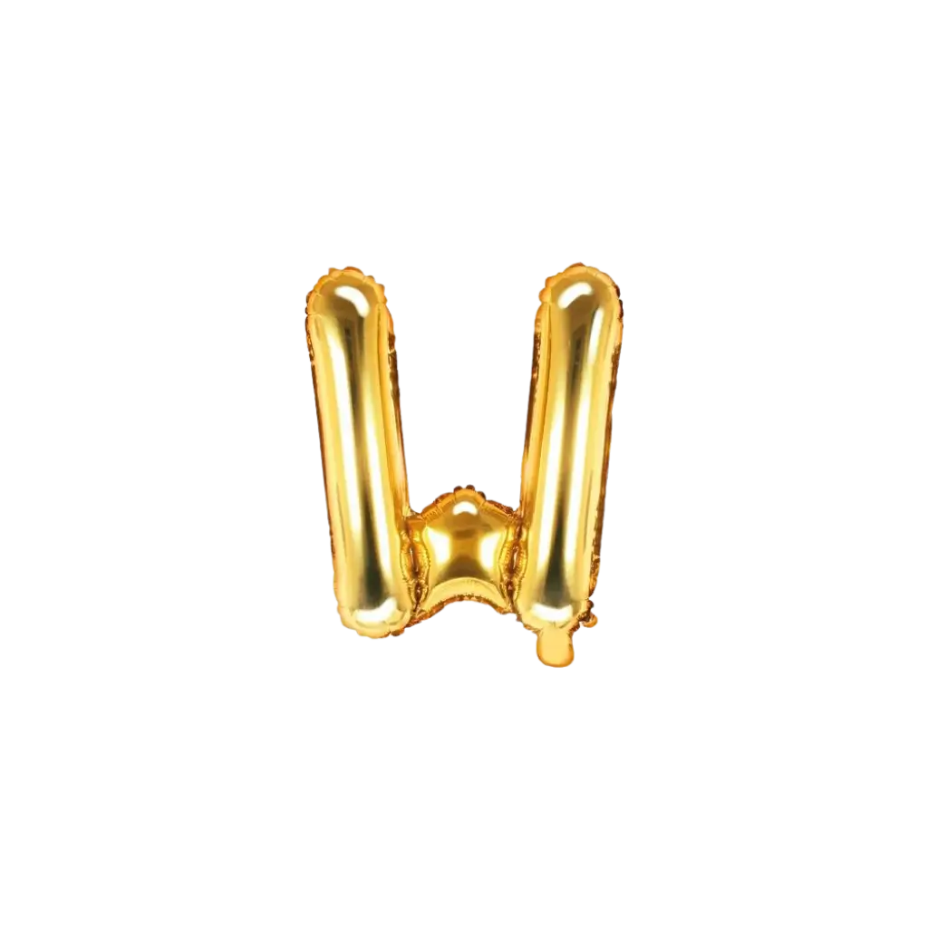 Balloon Letter W Gold - 35cm