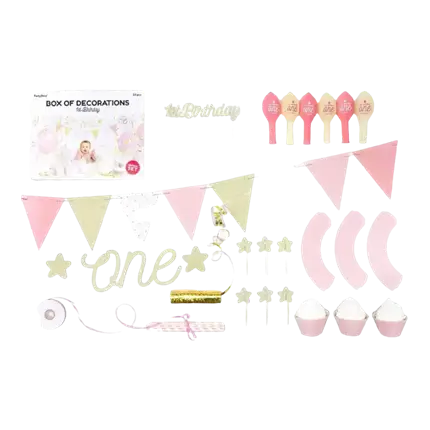 1st birthday decoration kit gold