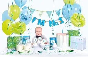 1st birthday decoration kit blue