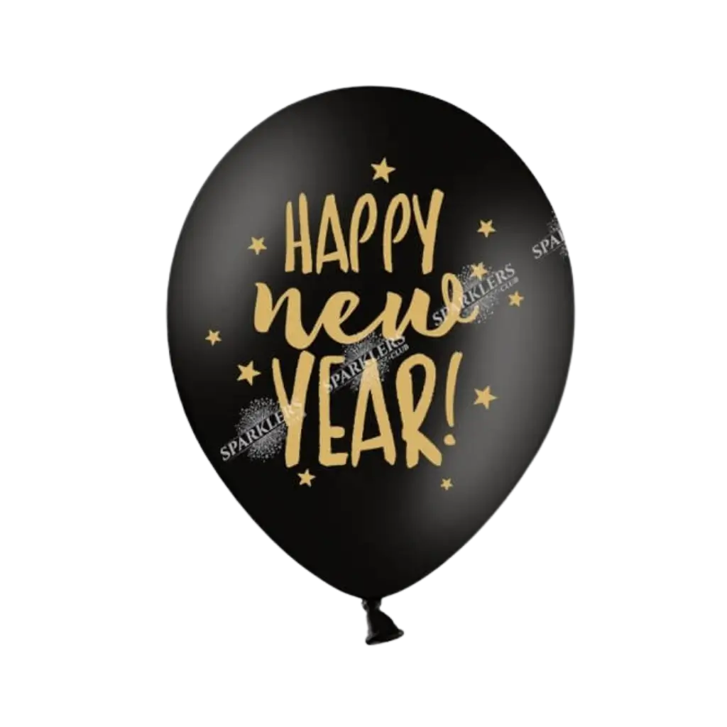 Pack of 50 Black Happy New Year Balloons
