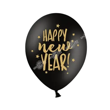 Pack of 50 Black Happy New Year Balloons