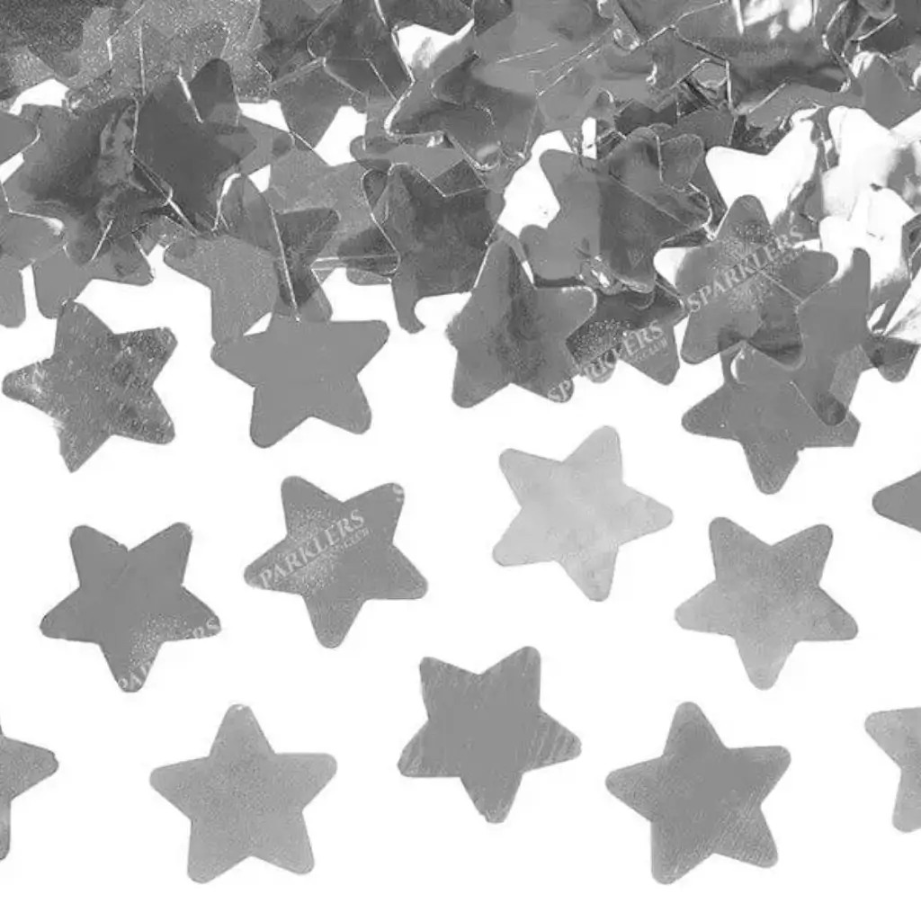 40cm confetti cannons in silver star